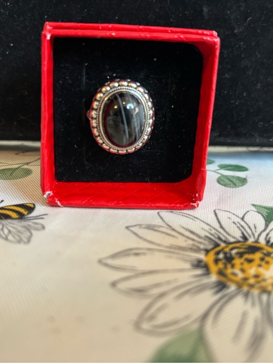 Jewelry - Silver Black Onyx Oval Statement Ring